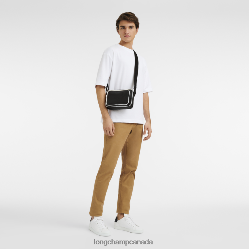 Longchamp Le Foulonne Camera bag Black/White Men Bags 2XXDPB1124