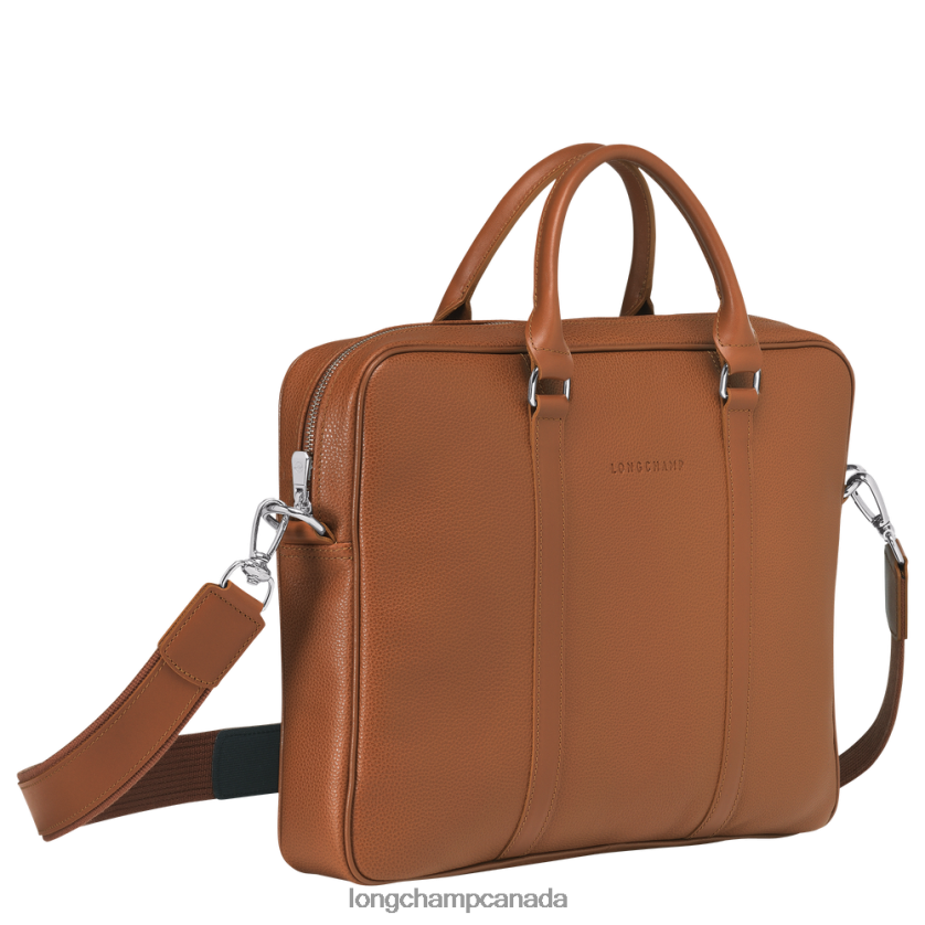 Longchamp Le Foulonne Briefcase Caramel Men Bags 2XXDPB477