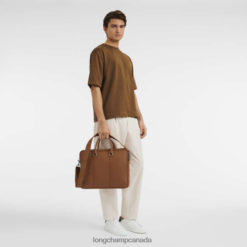 Longchamp Le Foulonne Briefcase Caramel Men Bags 2XXDPB480