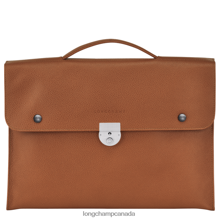 Longchamp Le Foulonne Briefcase Caramel Men Bags 2XXDPB484
