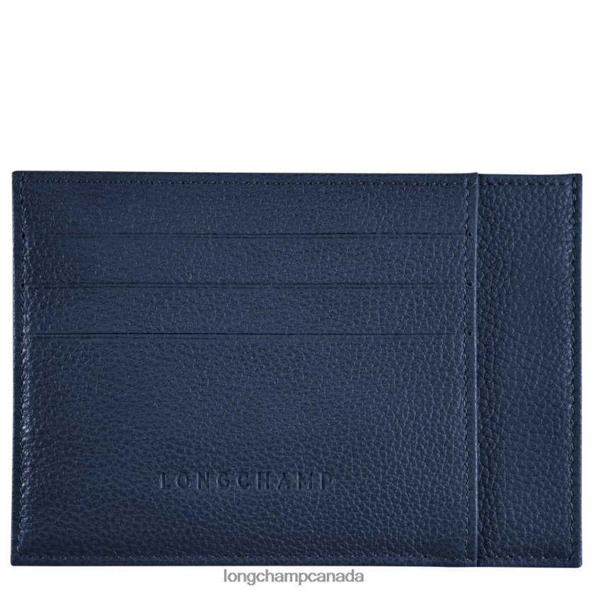 Longchamp Le Foulonne Card holder Navy Men Leather Goods 2XXDPB651