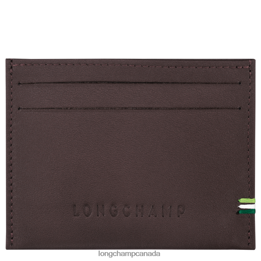 Longchamp sur Seine Card holder Mocha Men Leather Goods 2XXDPB18