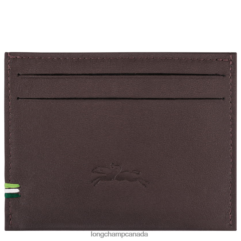 Longchamp sur Seine Card holder Mocha Men Leather Goods 2XXDPB18