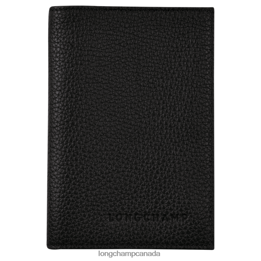 Longchamp Le Foulonne Passport cover Black Men Leather Goods 2XXDPB724