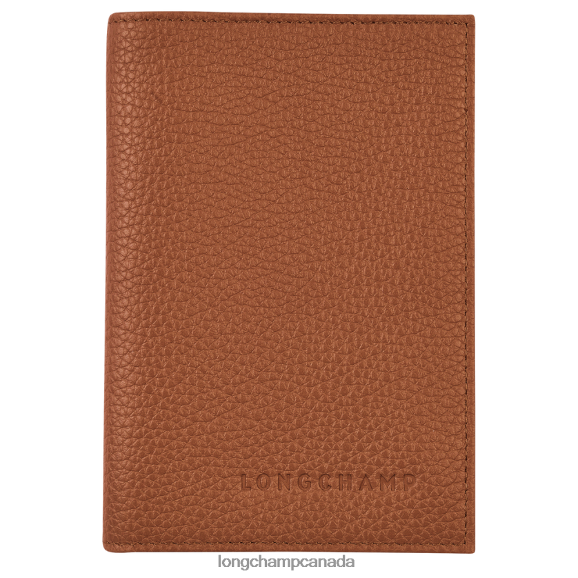 Longchamp Le Foulonne Passport cover Caramel Men Leather Goods 2XXDPB726