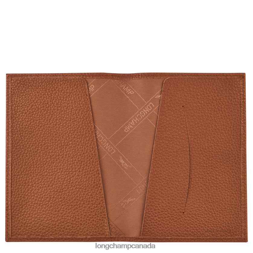 Longchamp Le Foulonne Passport cover Caramel Men Leather Goods 2XXDPB726