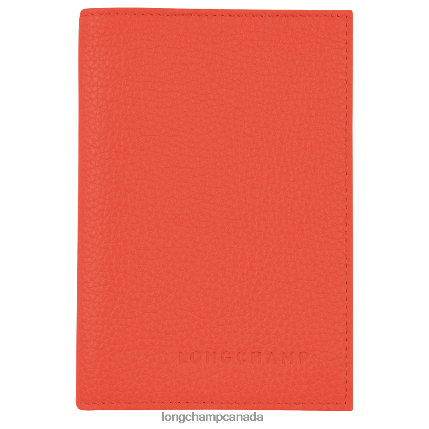 Longchamp Le Foulonne Passport cover Orange Men Leather Goods 2XXDPB725