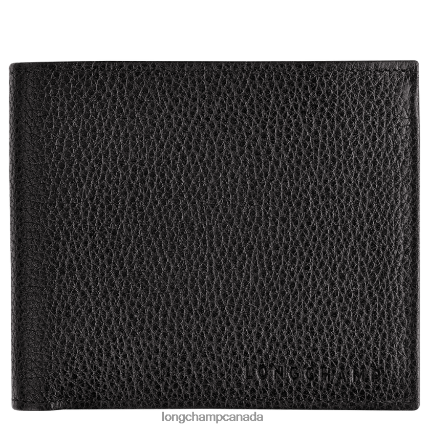 Longchamp Le Foulonne Wallet Black Men Leather Goods 2XXDPB627
