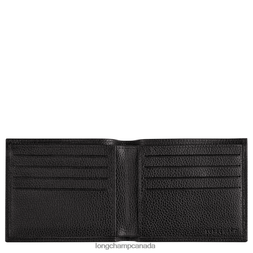Longchamp Le Foulonne Wallet Black Men Leather Goods 2XXDPB627