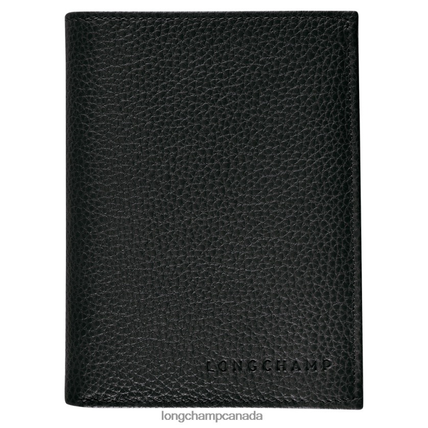 Longchamp Le Foulonne Wallet Black Men Leather Goods 2XXDPB630