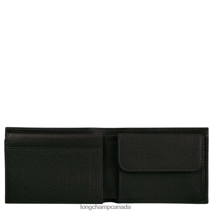 Longchamp Le Foulonne Wallet Black Men Leather Goods 2XXDPB633