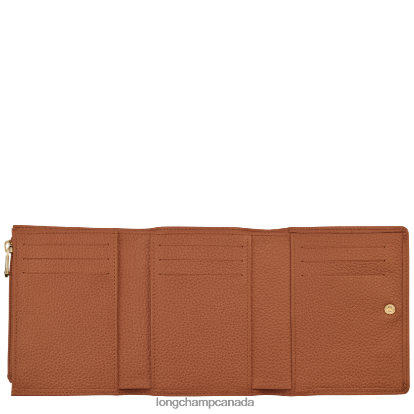 Longchamp Le Foulonne Wallet Caramel Men Leather Goods 2XXDPB597