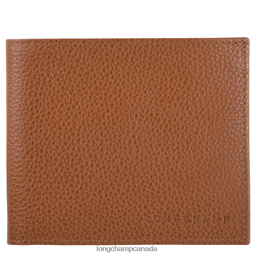 Longchamp Le Foulonne Wallet Caramel Men Leather Goods 2XXDPB629