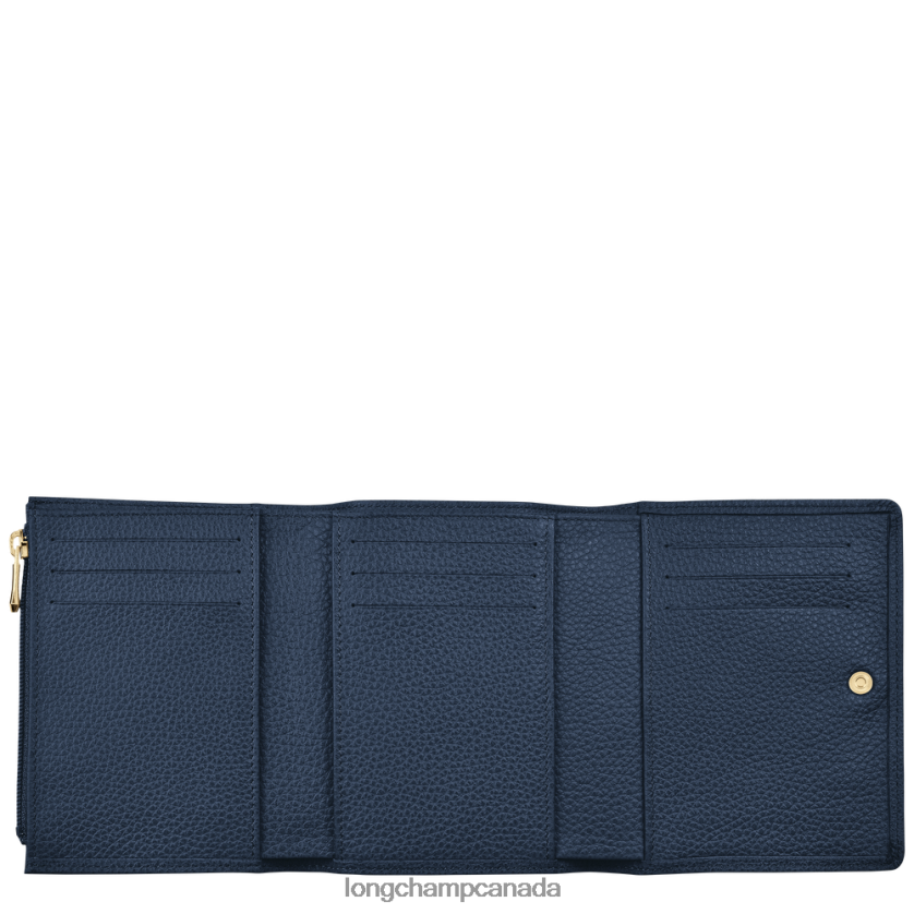 Longchamp Le Foulonne Wallet Navy Men Leather Goods 2XXDPB601