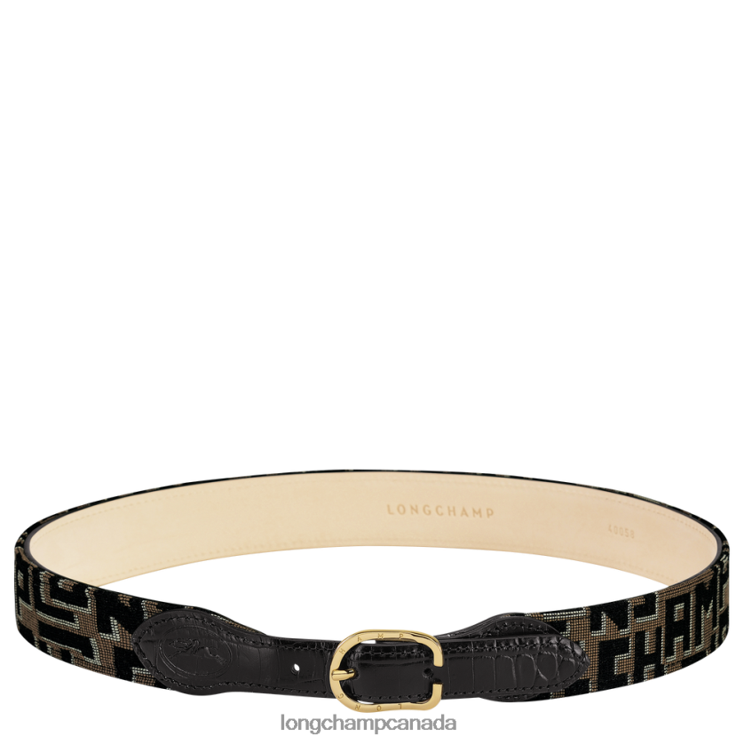 Longchamp 1980 belt Taupe/Black Women Accessories 2XXDPB930