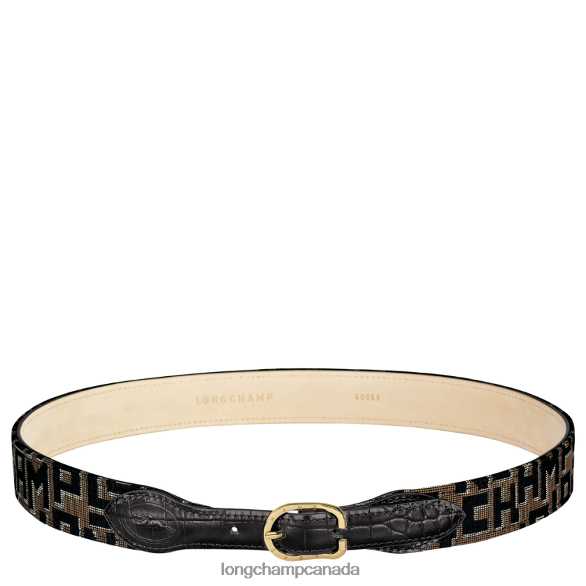 Longchamp 1980 belt Taupe/Black Women Accessories 2XXDPB931