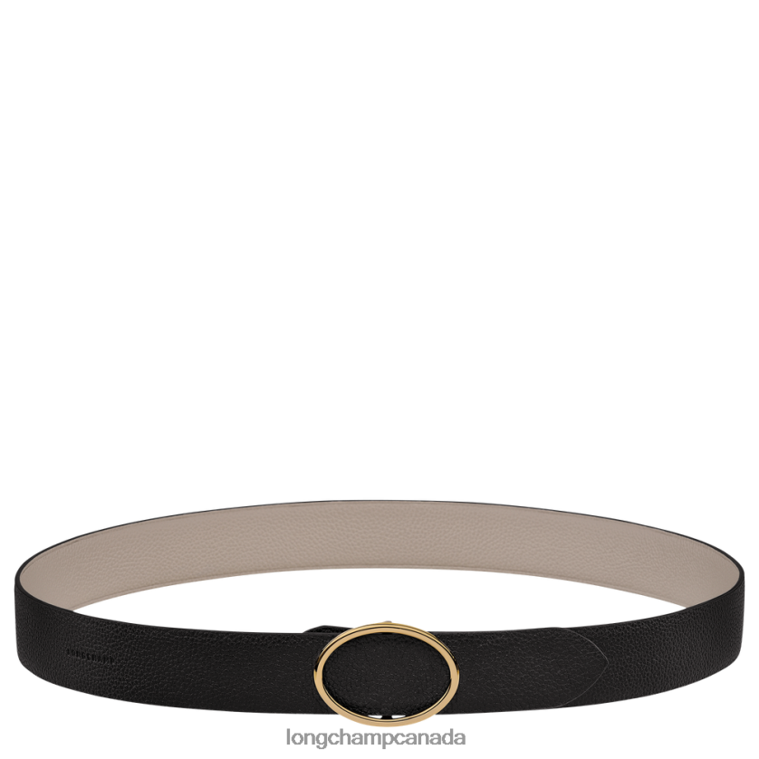 Longchamp Le Foulonne belt Black/Turtledove Women Accessories 2XXDPB961