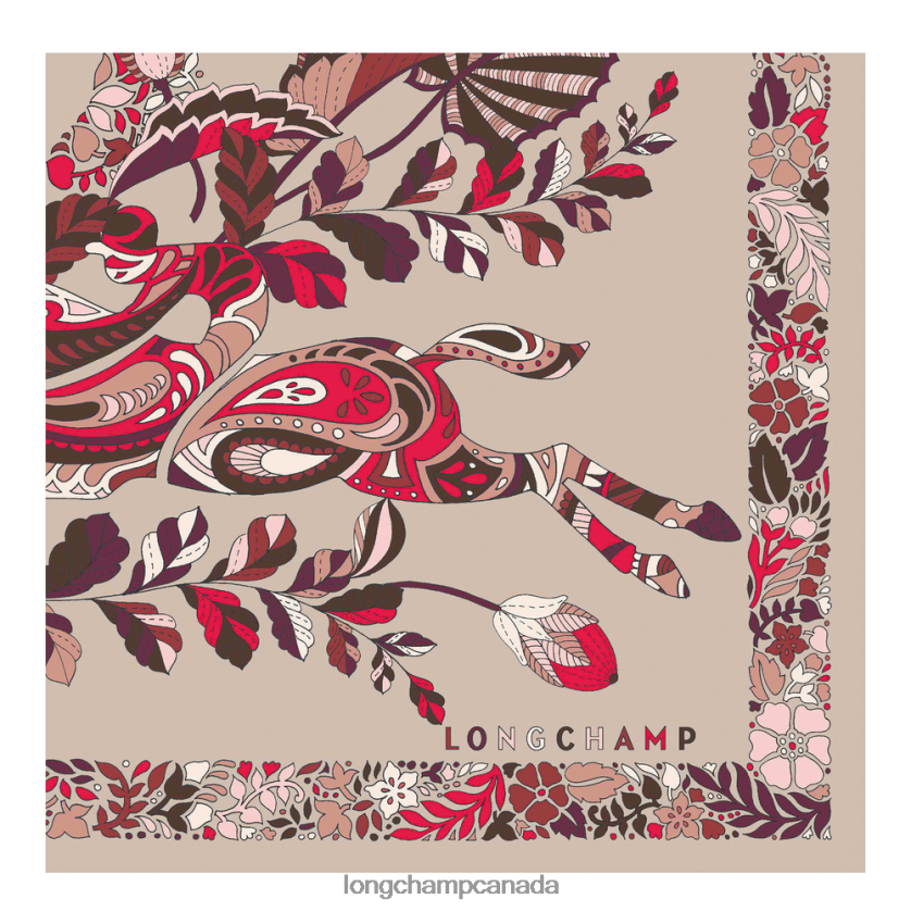 Longchamp Spring/Summer 2023 Collection Silk scarf 50 Blush Women Accessories 2XXDPB1008