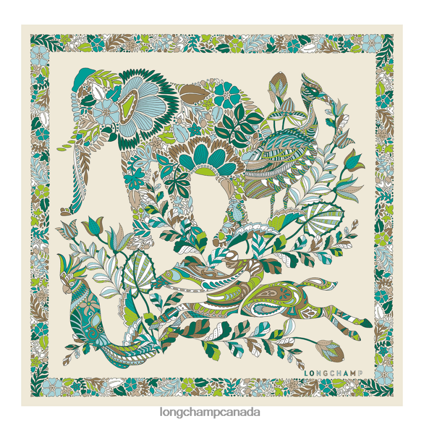 Longchamp Spring/Summer 2023 Collection Silk scarf 50 Grass/Green Light Women Accessories 2XXDPB1007