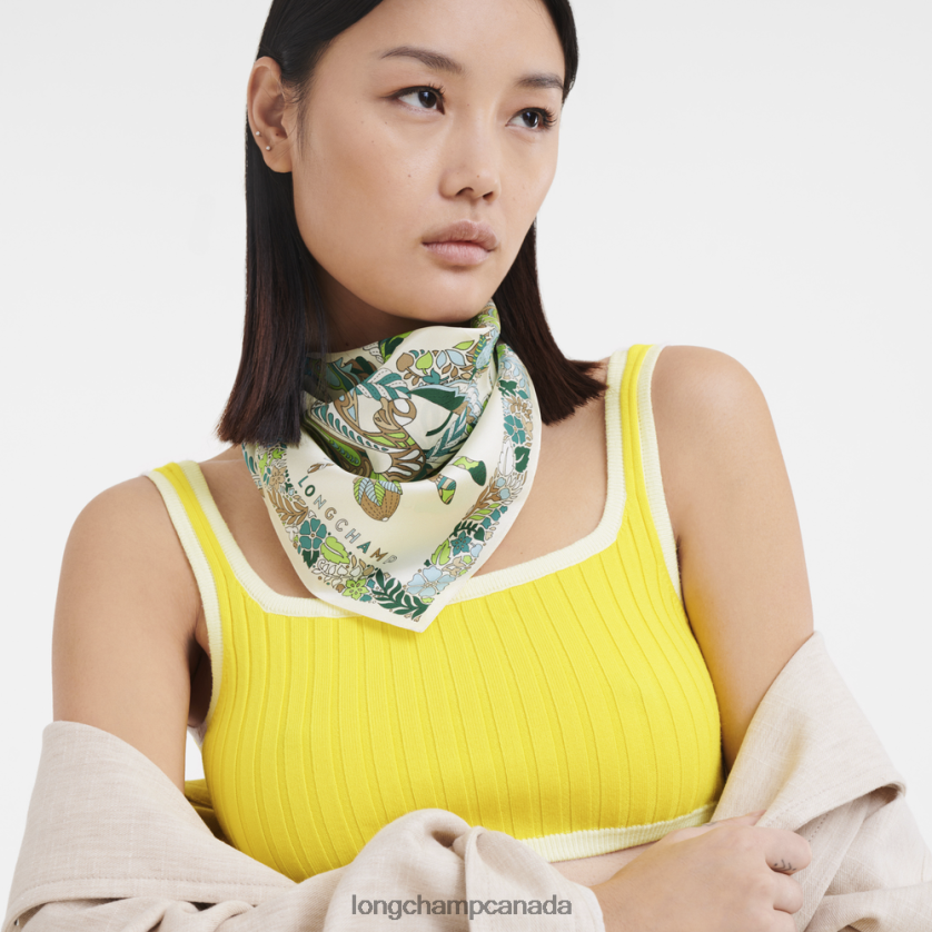 Longchamp Spring/Summer 2023 Collection Silk scarf 50 Grass/Green Light Women Accessories 2XXDPB1007