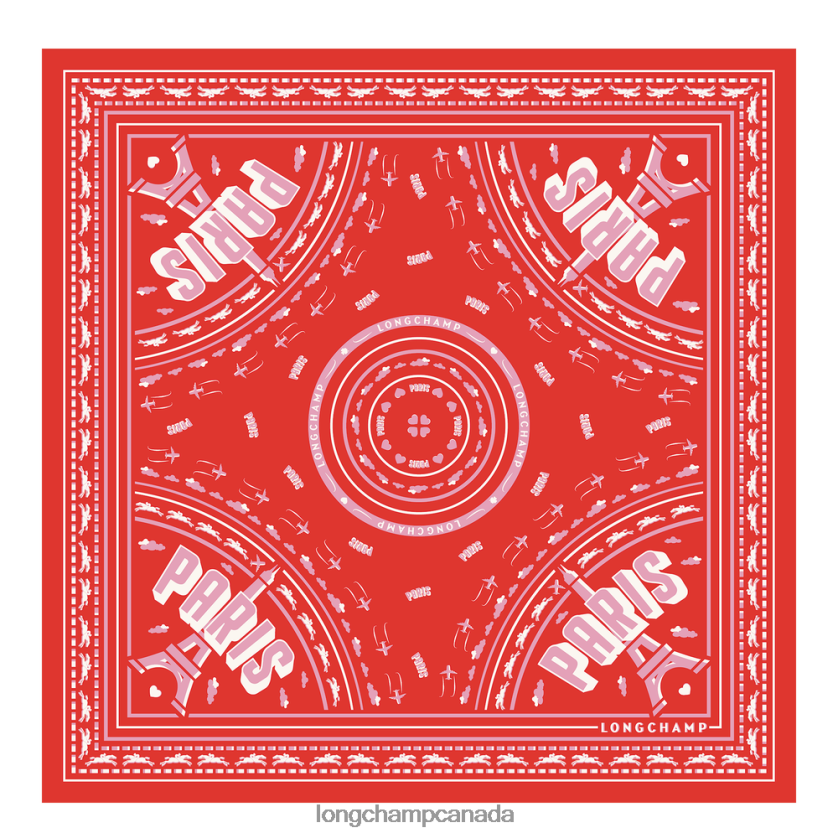 Longchamp Spring/Summer 2023 Collection Silk scarf 50 Orange Women Accessories 2XXDPB1016