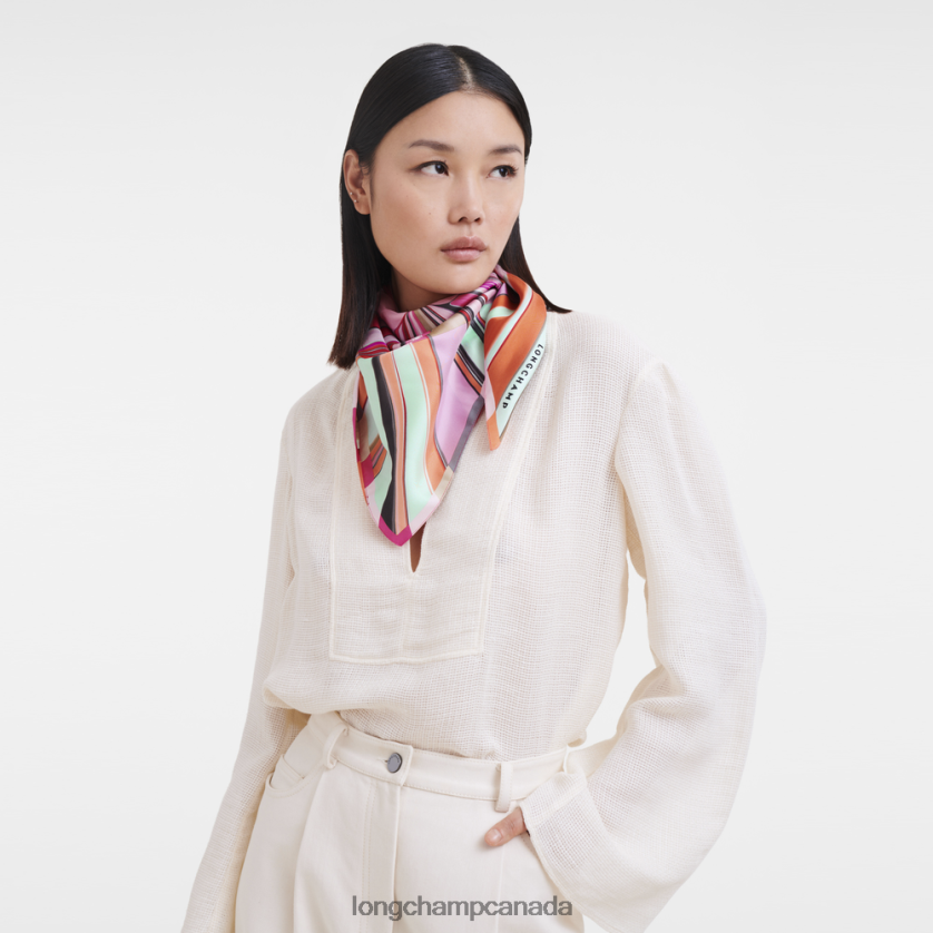 Longchamp Spring/Summer 2023 Collection Silk scarf 70 Fuchsia Women Accessories 2XXDPB1037