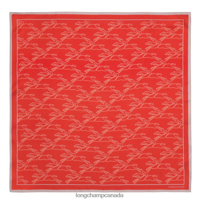 Longchamp Spring/Summer 2023 Collection Silk scarf 70 Orange Women Accessories 2XXDPB1030