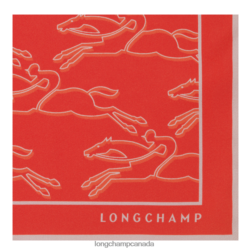 Longchamp Spring/Summer 2023 Collection Silk scarf 70 Orange Women Accessories 2XXDPB1030