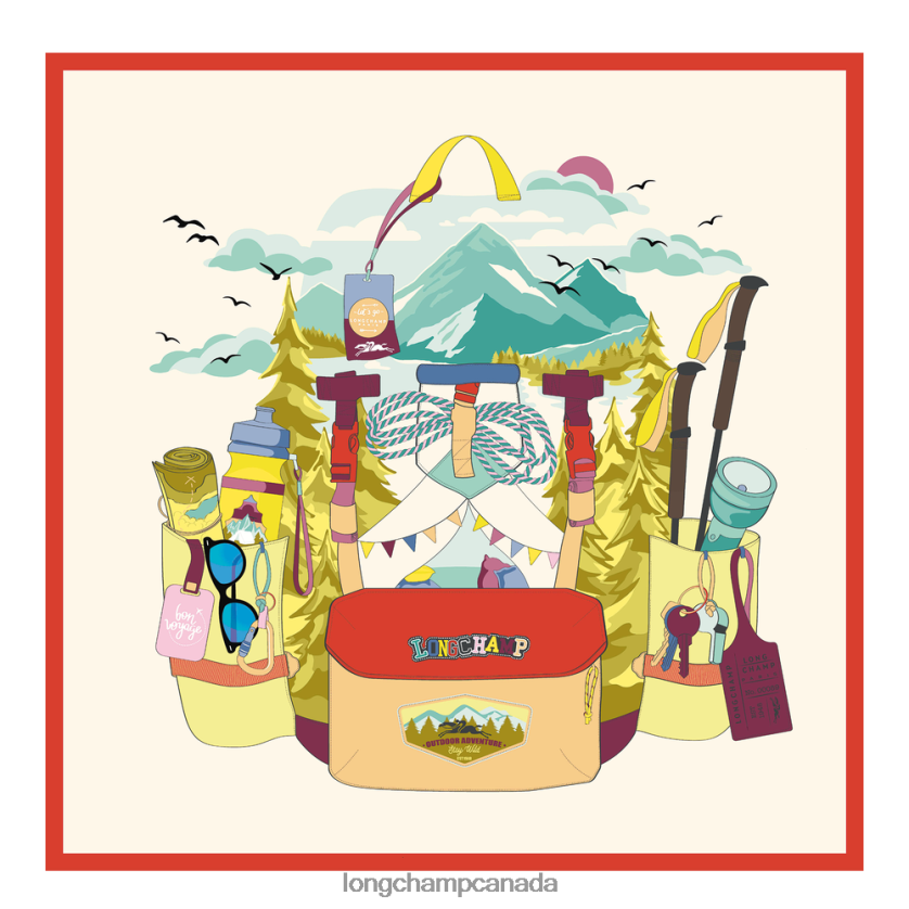 Longchamp Spring/Summer 2023 Collection Silk scarf 70 Orange Women Accessories 2XXDPB1033