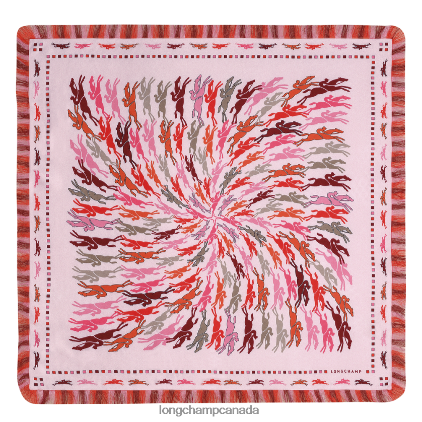 Longchamp Spring/Summer 2023 Collection Silk scarf 70 Pink Women Accessories 2XXDPB1028