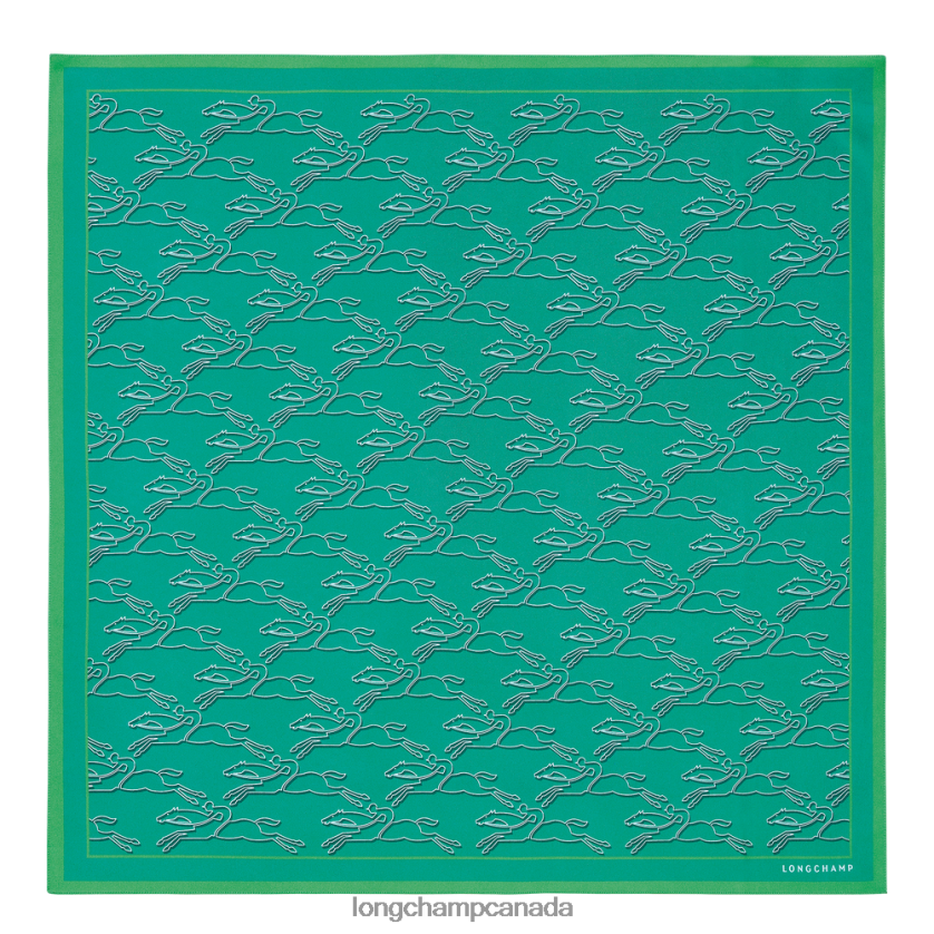 Longchamp Spring/Summer 2023 Collection Silk scarf 70 Turquoise Women Accessories 2XXDPB1032