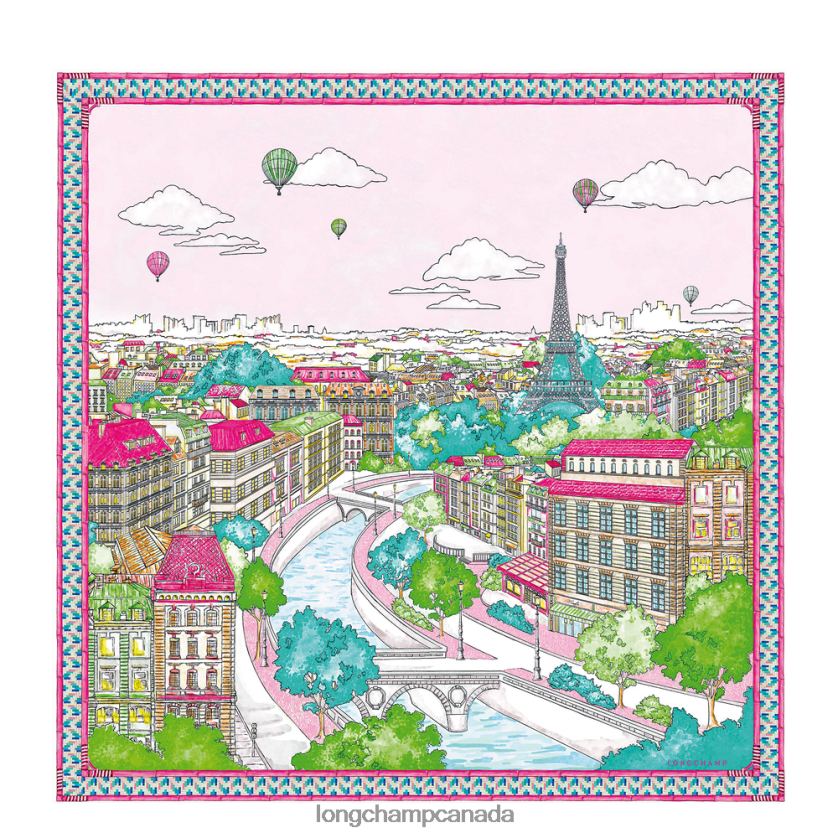 Longchamp Spring/Summer 2023 Collection Silk scarf 90 Fuchsia Women Accessories 2XXDPB1045