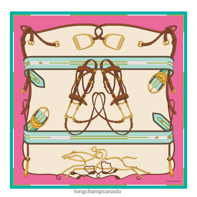 Longchamp Spring/Summer 2023 Collection Silk scarf 90 Fuchsia Women Accessories 2XXDPB1047