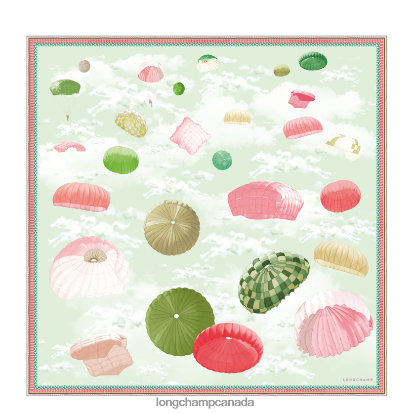 Longchamp Spring/Summer 2023 Collection Silk scarf 90 Grass/Green Light Women Accessories 2XXDPB1055