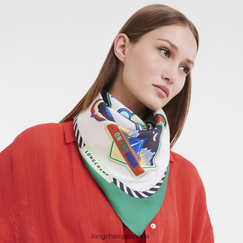 Longchamp Spring/Summer 2023 Collection Silk scarf 90 Grass/Green Light Women Accessories 2XXDPB1058