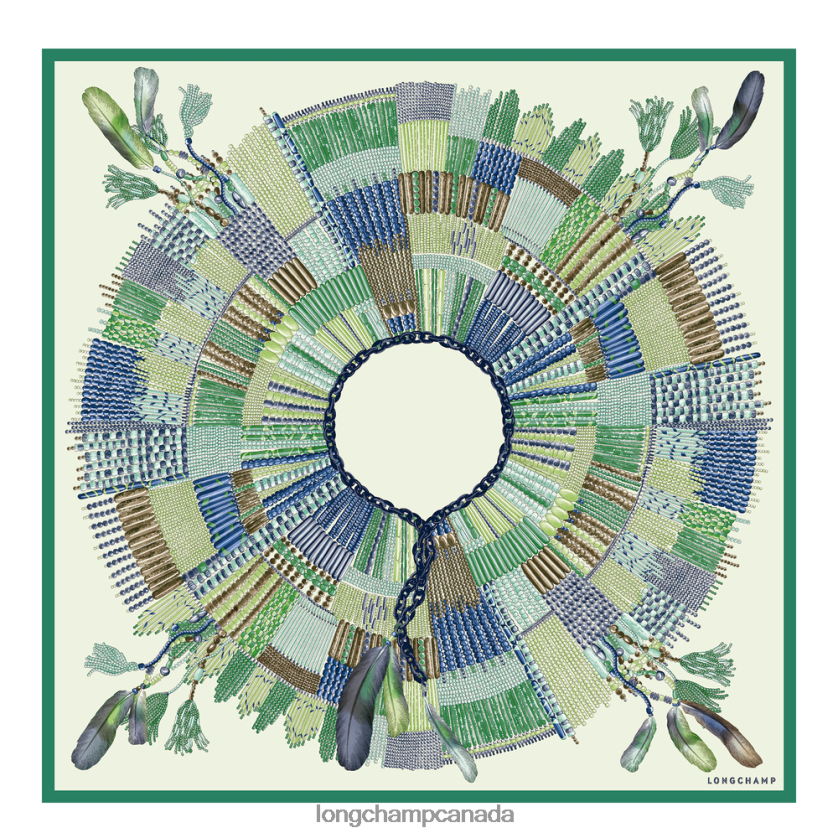 Longchamp Spring/Summer 2023 Collection Silk scarf 90 Grass/Green Light Women Accessories 2XXDPB1061