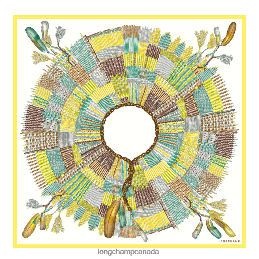 Longchamp Spring/Summer 2023 Collection Silk scarf 90 Lemon Women Accessories 2XXDPB1060