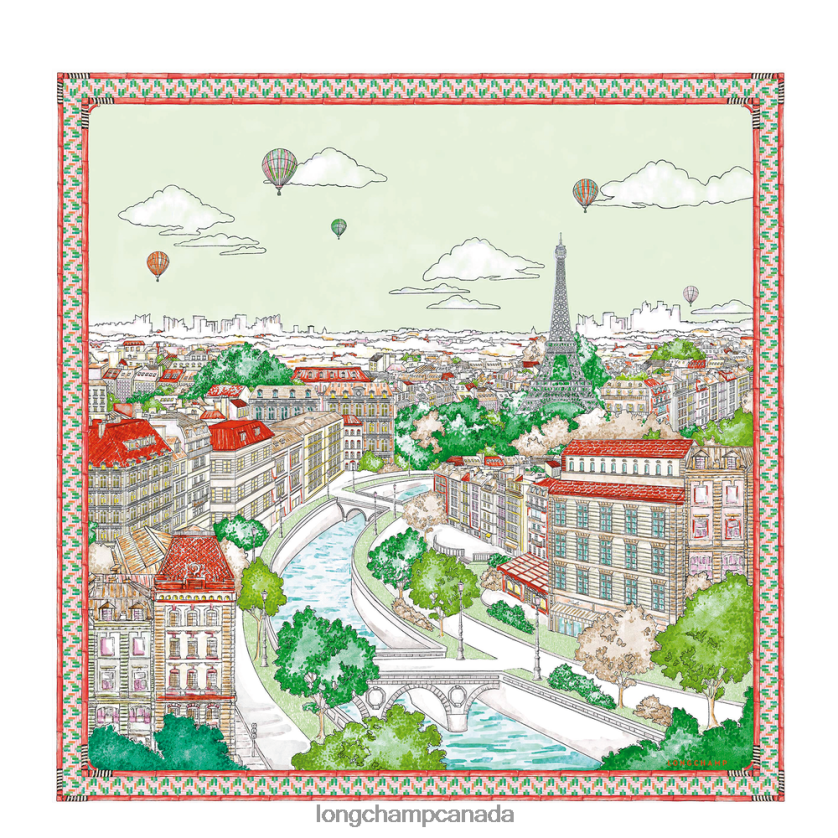 Longchamp Spring/Summer 2023 Collection Silk scarf 90 Orange Women Accessories 2XXDPB1044