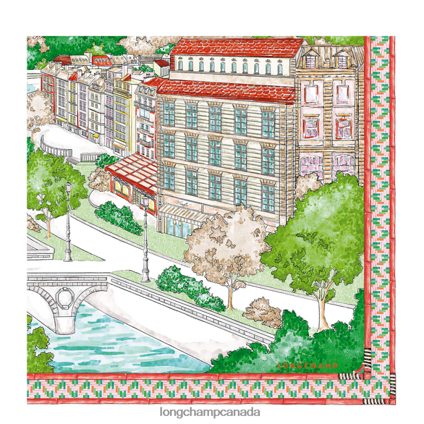 Longchamp Spring/Summer 2023 Collection Silk scarf 90 Orange Women Accessories 2XXDPB1044