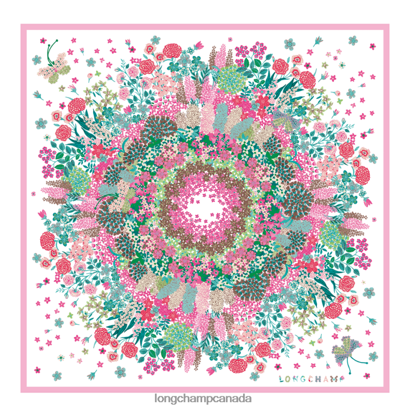 Longchamp Spring/Summer 2023 Collection Silk scarf 90 Pink Women Accessories 2XXDPB1039