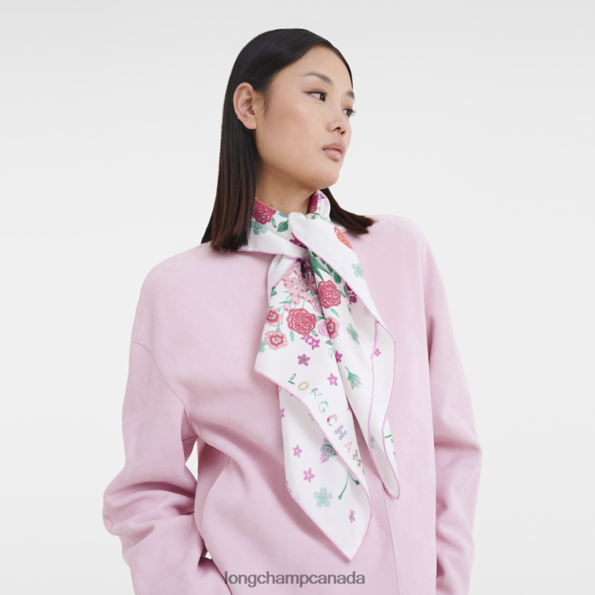 Longchamp Spring/Summer 2023 Collection Silk scarf 90 Pink Women Accessories 2XXDPB1039