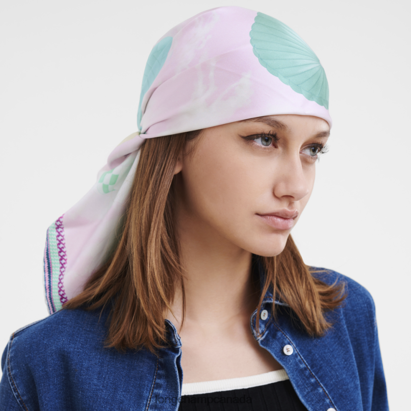 Longchamp Spring/Summer 2023 Collection Silk scarf 90 Pink Women Accessories 2XXDPB1052