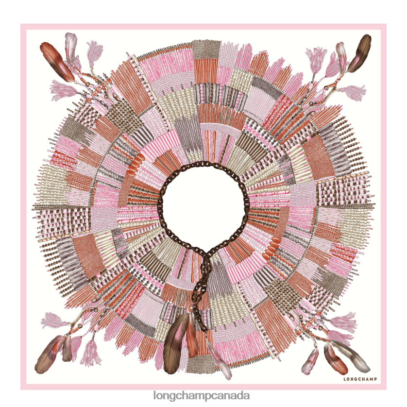 Longchamp Spring/Summer 2023 Collection Silk scarf 90 Pink Women Accessories 2XXDPB1059
