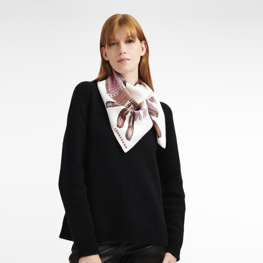 Longchamp Spring/Summer 2023 Collection Silk scarf 90 Pink Women Accessories 2XXDPB1059