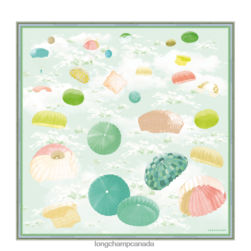 Longchamp Spring/Summer 2023 Collection Silk scarf 90 Sky Blue Women Accessories 2XXDPB1053