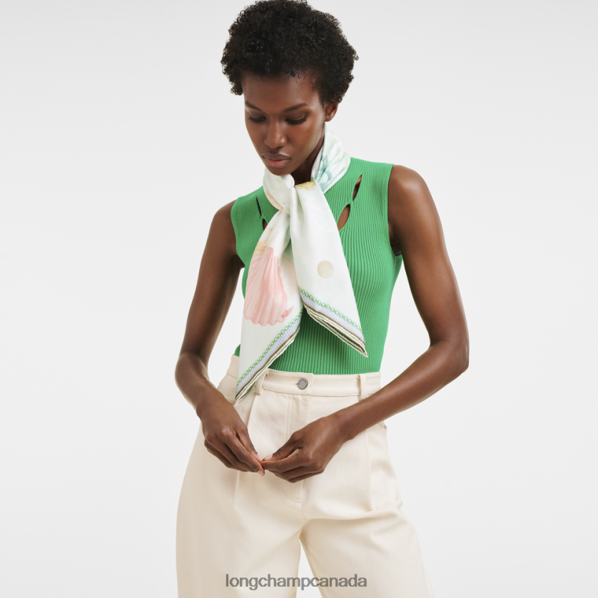 Longchamp Spring/Summer 2023 Collection Silk scarf 90 Sky Blue Women Accessories 2XXDPB1053