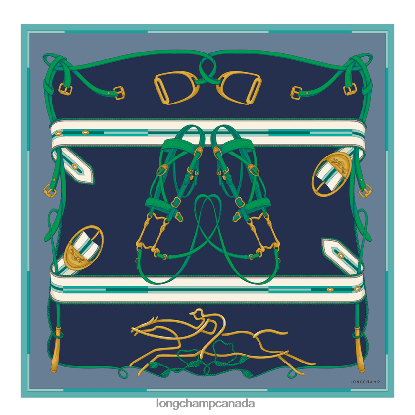 Longchamp Spring/Summer 2023 Collection Silk scarf 90 Slate Women Accessories 2XXDPB1046