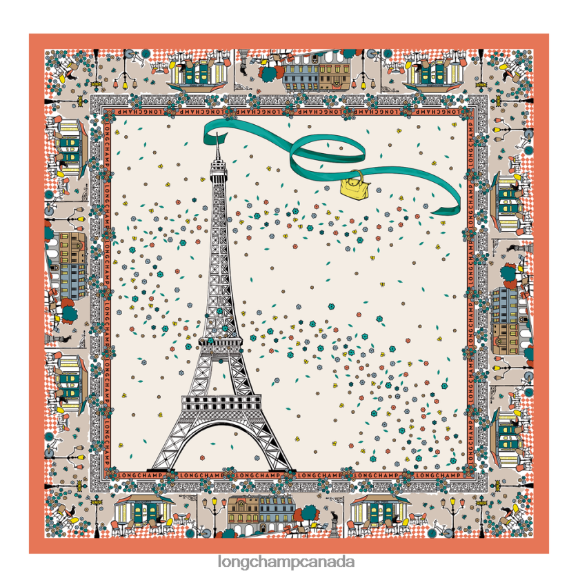 Longchamp Spring/Summer 2023 Collection Silk scarf Orange Women Accessories 2XXDPB1010