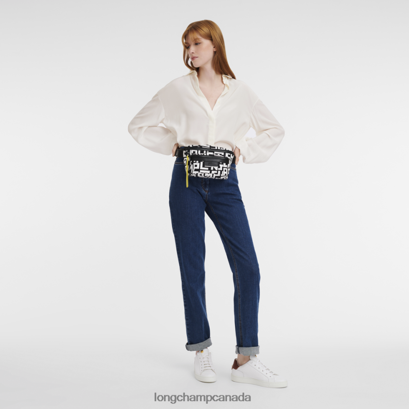 Longchamp Le Pliage LGP Belt bag Black/White Women Bags 2XXDPB455