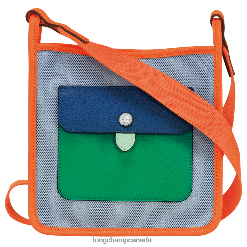 Longchamp Le Foulonne Crossbody bag Blue/Orange Women Bags 2XXDPB259